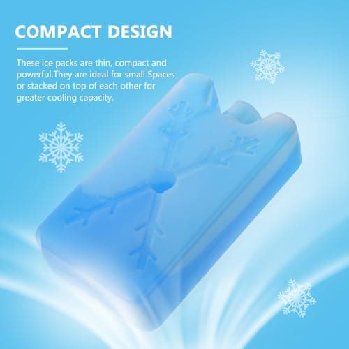 WOONEKY 4pcs Ice Box for Cooler Rubber Blue for Food Camping — view 4