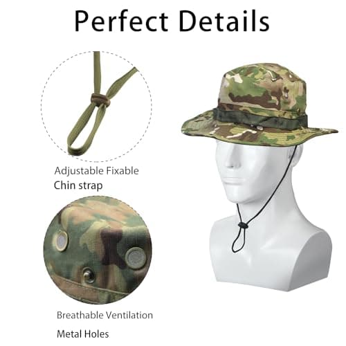 Ciyuhome Camo Boonie Hat for Men Women, Military UPF50+ Sun Cap Wide Brim Bucket Hats Jungle Hat for Fishing Hunting Safari Beach — view 4