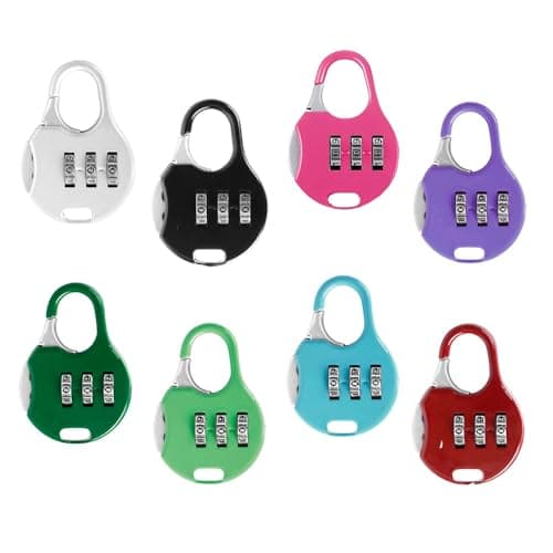 4 PCS Combinations Code Lock, 3 Digit Security Padlocks Zinc Alloy Luggage Number Locks for Lockers, Cabinets and Suitcases (Purple) — view 6
