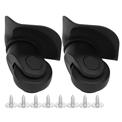 Gsycle 1 Pair Luggage Wheels Replacement, Black Travel Suitcase Caster Repair Kits Suitcase Mute Single Row Wheel Outdoor Supplies with Screws for Luggage