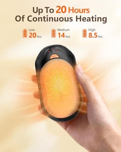 BOSONER Electric Hand Warmers Rechargeable: 2 Pack 6000mAh USB Hand Warmer Reusable Portable Pocket Heater 3 Heating Modes Rechargeable Hand Warmer - Tech Gifts for Men Women Raynauds Camping — view 4