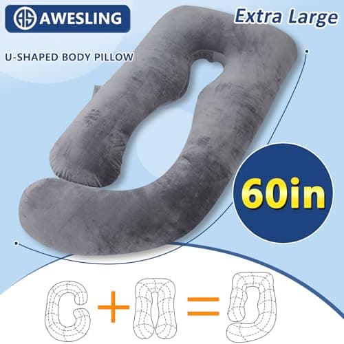 AS AWESLING Shredded Memory Foam U Shaped Maternity Pillow with Cover — view 5