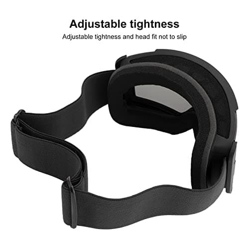 HERCHR Outdoor Ski Goggles, Double Layer Anti Fog Large Field Cylindrical Snow Goggles Windproof Climbing Glasses for Adult Snow Sports(Black-Gray) — view 5