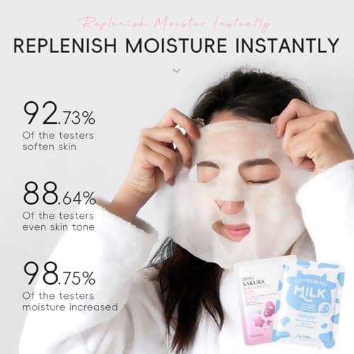 28PCS Sleepover Spa Party Supplies Set – Sakura & Milk Skin Care Set for Teenager Girl Gift - Travel Kits Gift Packs with Face Masks, Lip & Eye Masks, Hand Cream — view 4