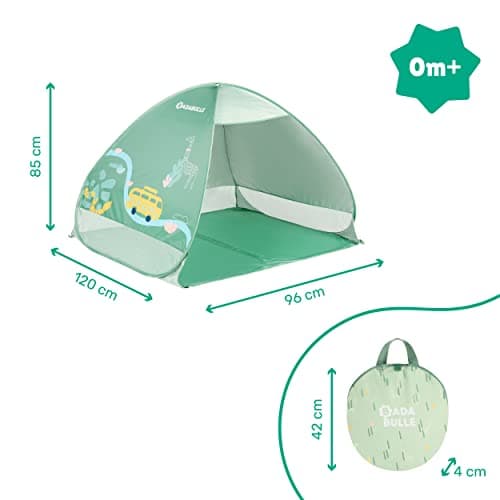 Badabulle Baby Tent with UV Sun Protection UPF 50+ | baby sun shade tent | baby beach tent, Sage — view 6