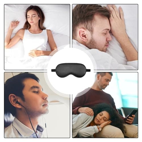 Silk Sleep Mask, Eye Mask Made of Real Natural Pure Silk with Adjustable Strap, Eye Mask for Sleeping, Blackout Sleeping Mask for Travel, Home, Office — view 4