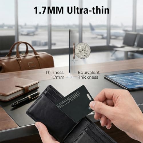 1.7MM Slim Wallet Tracker Card Compatible with Apple & Android — view 6