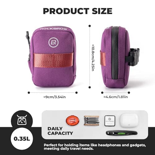 ROCKBROS Bike Saddle Bag, 43g Ultralight, Mini Size, 0.35L — view 2