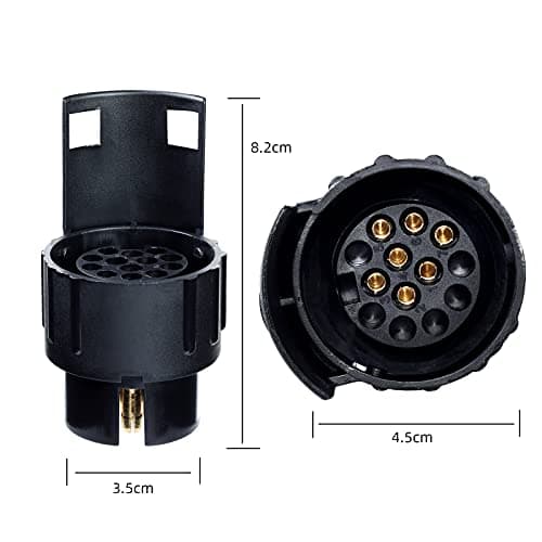 BEIJISTAR 7 to 13 Pin and 13 to 7 Pin Towing Adaptor, Trailer Plug Adapter, 12V Waterproof Electric Adapter Plug Converter, for Caravan RV Boat Cars Truck Trailer — view 5