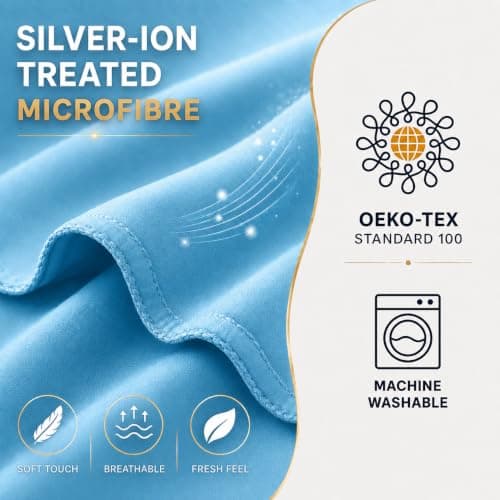Microfibre Towel - 250 GSM Highly Absorbent Gym Towel & Travel Towel, 80*160cm Lightweight Quick Dry Towels for Adults, Soft Sports Towel for Swimming, Yoga, Camping, Hiking & Beach Sky Blue — view 6