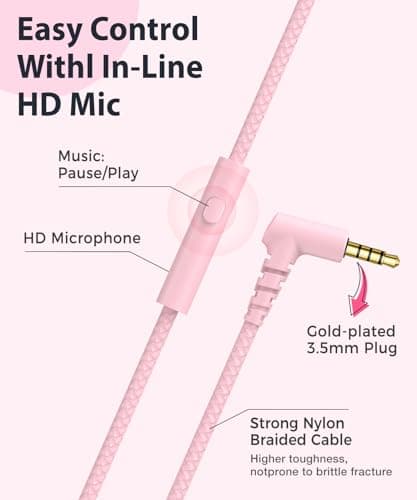 Rockpapa C24 Kids Headphones Wired with Microphone for School 3.5mm Jack — view 4