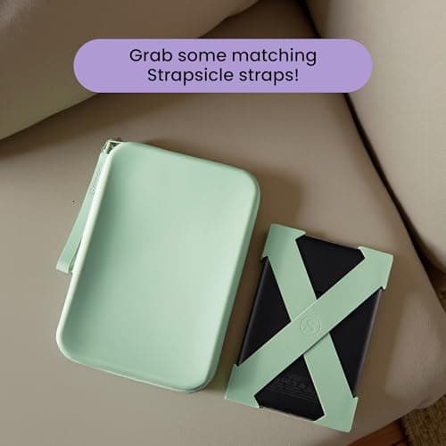Strapsicle Silicone Clutch for Kindle & E-Readers - Multi-Purpose Bag for Phone, Wallet & Keys - Fits 6'' Kindles, Kobos, Nook, 6.8" Paperwhite, iPad Mini 6 - Anti-Dust Coating - Lilac — view 6