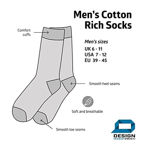 D Design Invent Print! Grandpa Gift Socks Men's Funny Present Keepsake Size 6-11 (Grey) — view 3