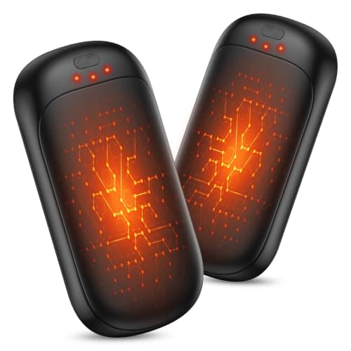 Wasuka Rechargeable Hand Warmers, 2 Pack Electric Pocket Handwarmers, 3 Heat Levels, Reusable USB Hand Warmer, Portable Hand Heater for Golf, Hunting, Camping, Winter Gifts for Men Women (Black)