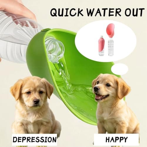 Portable Dog Water Bottle,Silicone drinking cap for bottles dogs(Green) — view 2