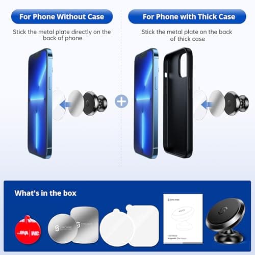 SYNCWIRE Magnetic Car Phone Holder, 360° Rotatable Dashboard Phone Mount — view 6