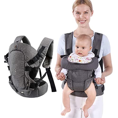 Baby Carrier, Baby Carriers from Newborn,Baby Toddler Carriers Accessories Cozy Baby Holder Carrier,Adjustable Babies Wrap Front Back Support for Infants 7-45lbs Girl and Boy-Grey