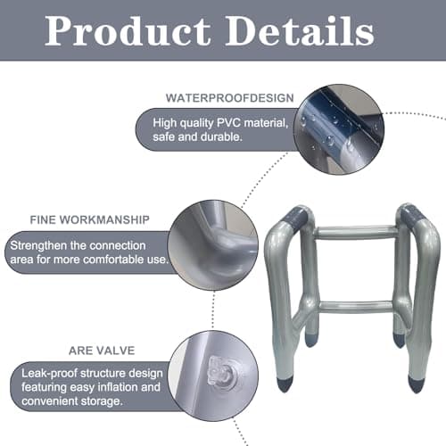 Inflatable Zimmer Frame and Walking Stick, Blow Up Walking Frame - Funny Fancy Dress Prop for Retirement Party, Stag Do & Old Man Costum — view 3