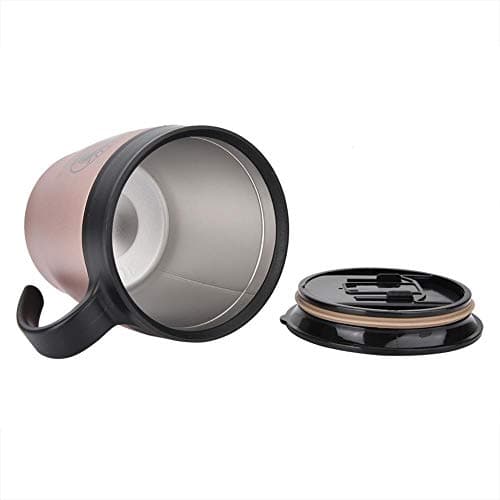 Mugs, Mug With Handle, Stainless Steel Rose Gold Insulated Coffee Mug Water Cup with Spoon and Lid Cups Insulated Mug With Handle for Office Travel — view 5
