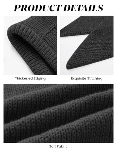 heekpek Hooded Scarf for Women 2 in 1 Hat Scarf Black — view 4
