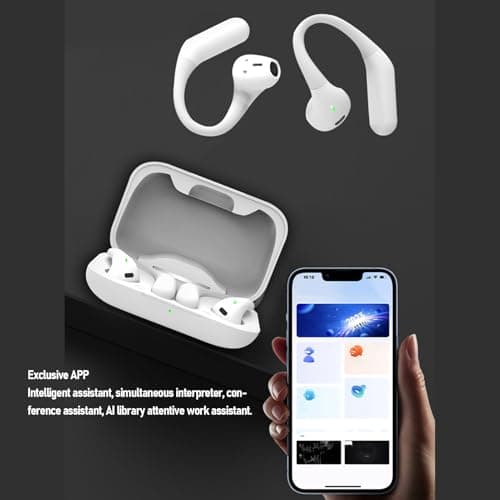 Real Time Translation Earbuds with Active Noise Cancellation Wireless Bluetooth Translator Earphones Support Multi Languages for Travel and Business (White) — view 4