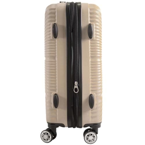 53X38X22CM Cabin Suitcase 4 Wheel Hardshell Expandable Luggage Case Hand Carry On ABS (T-HC-CABIN-2029) (Beige) — view 4
