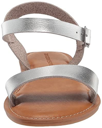 Amazon Essentials Women's Two Strap Buckle Sandal, Silver, 5.5 UK — view 2
