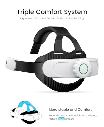 HELLCOOL Head Strap with 10000mAh Battery Pack Cables for Meta Quest 3S/3/2,Adjustable Elite Strap Replacement Intended for Quest Head Strap,VR Headset Accessories — view 2
