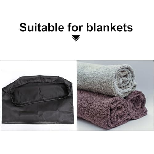 2pcs Black Silk Drawstring Storage Bags, for Clothes and Towels — view 3