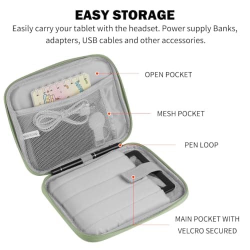 HoYiXi Universal Sleeve Bag for 6-6.8 inch E-Book Reader Compatible with 6.8" Kindle Paperwhite 2025-2012/6" All-new Kindle/Kobo/PocketBook,6" EReader With Anti-Drop Protective Cover,Green leaves — view 4