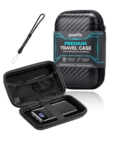 Powfix Hard EVA Case for INIU 20000mAh 22.5W Power Bank, Storage Bag Black