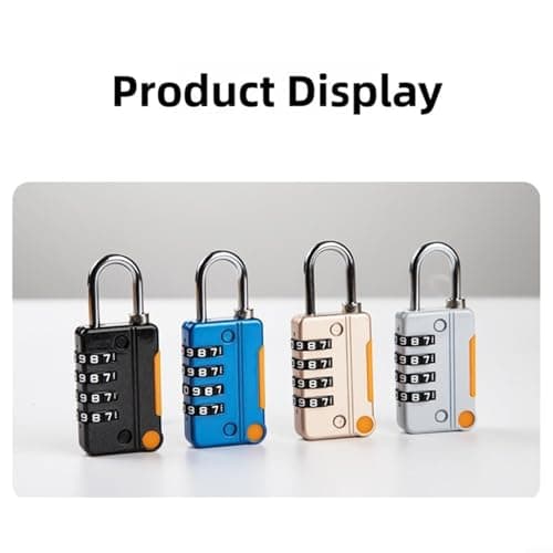 Opatiny for Compact Zinc Alloy 4 Digit Code Lock, Resettable Anti-Theft Padlock for Backpack Suitcase Locker Drawer, Weather Resistant(coffee brown) — view 5