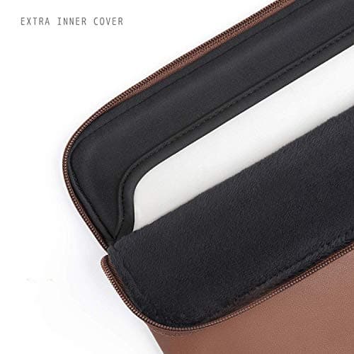Comfyable Laptop Sleeve Compatible with 16 Inch MacBook Pro M5 Pro/Max A3428 A3429 M4 M3 M2 M1 2026-2019 & 15 Inch MBA (Loose Fit), Slim Protective PU Leather Bag Water-Resistant Case for Mac, Brown — view 3