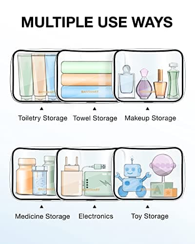 BAGSMART 2pcs Clear Toiletry Bag TSA Travel Essential for Makeup Liquids — view 5