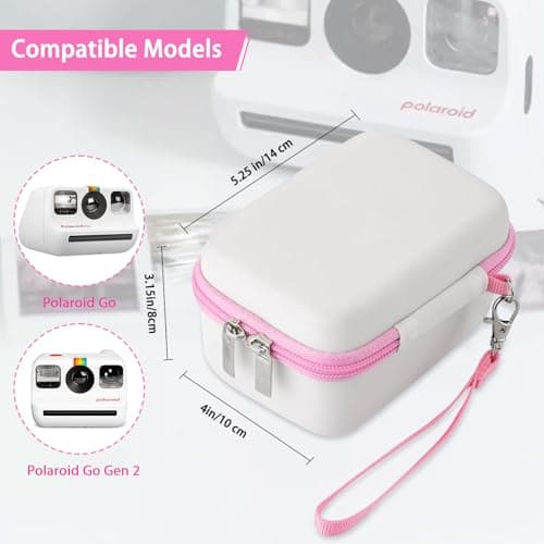 TUNYINSH Case for Polaroid Go Generation 2/ Polaroid Go Mini Instant Camera, Travel Storage Bag for Polaroids Go Camera and Film Accessories (White) — view 2