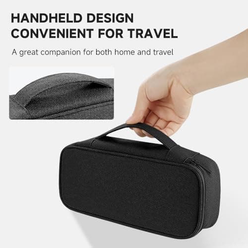 Teskyer Travel Tech Pouch, Protable Cable Organiser Bag, Electronics Accessories Travel Organizer Case for Cable Charger Earphone Power Bank Hard Drive - Black — view 5