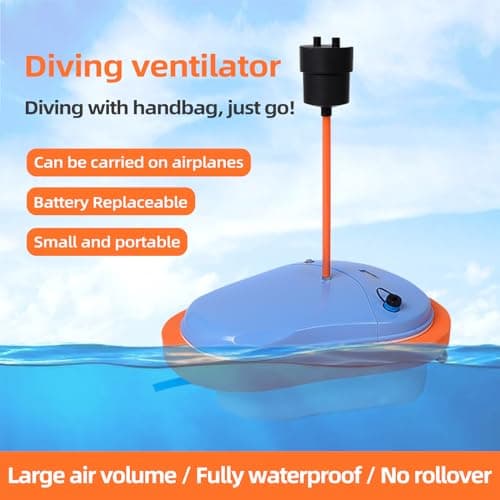 TUXING Diving Ventilator, Scuba Diving Ventilator System with 7M Telescopic Pipe, Tankless Portable Rechargeable Scuba No Tank Needed for Recreational Diving Fishing Snorkeling — view 4