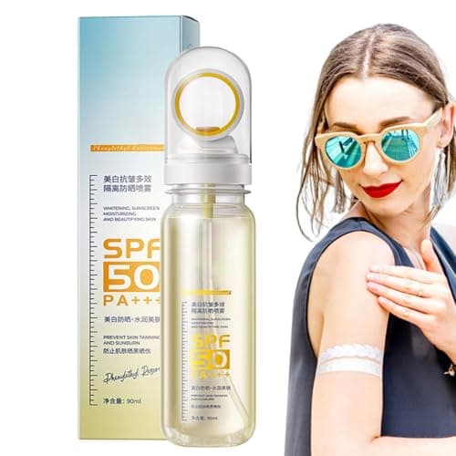 Sunscreen Spray, Travel Spf 50, 1.97x7.87in Broad Spectrum Protection, 90ml Portable Size, Water-Resistant Formula for Workouts, Vacation, Water Sports, Outdoor Activities