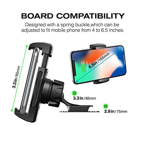 JIMISHA Car Phone Holder Phone Car Mount with Stick On Base Cell Phone Car Mount Sticky Adhesive Mount Holder for for 4 inches to 6.5 inches Smartphones — view 4