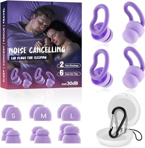 Ear Plugs for Sleep, Reusable Noise Cancelling Ear Plugs for Side Sleepers