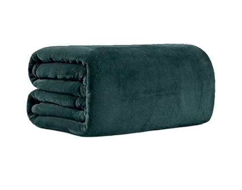 Bear&Panda Flannel Fleece Throw Blanket, Emerald Green, 127 x 152 cm — view 2