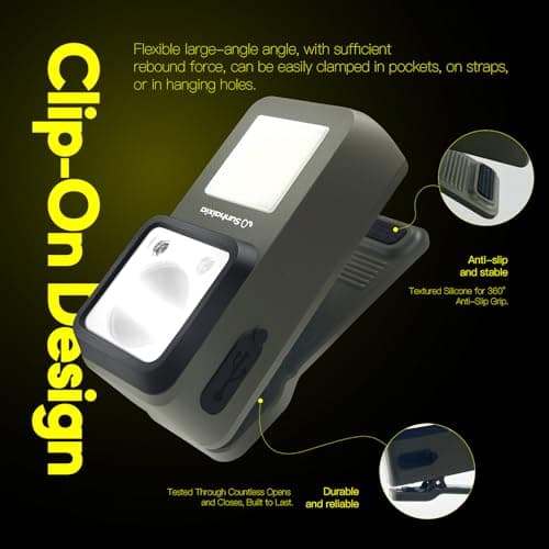 Clip on Torch Rechargeable 600 Lumens Flashlight, Magnetic & Waterproof — view 5