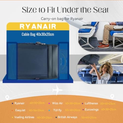 Xkdoai for Ryanair Cabin Bags 40x30x20 24L Underseat Backpack Hand Luggage — view 2