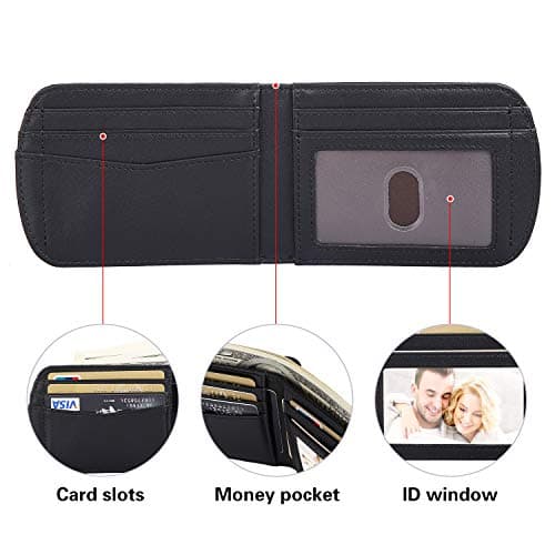 Polare Slim Curve Front Pocket RFID Blocking Italian Genuine Leather Bifold Wallet for Men, Black, S, Casual — view 3