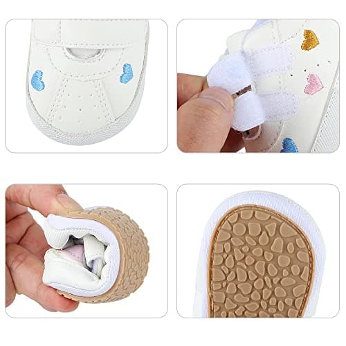 MK MATT KEELY Baby Boys Girls First Walking Shoes Toddler Infant Soft PU Leather Trainers with Anti-Slip Sole,Multicolor,12-18 Months — view 4