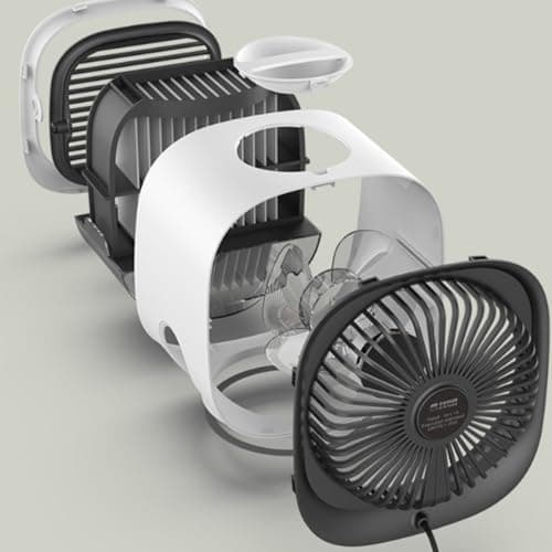 Portable Air Conditioner, Portable Air Cooler,3-Speed Mini Air Cooler Fan with 300ml Misting Tank, Quiet Desktop Aircon Unit with LED Light for Home, Office, Travel (Pink) — view 3