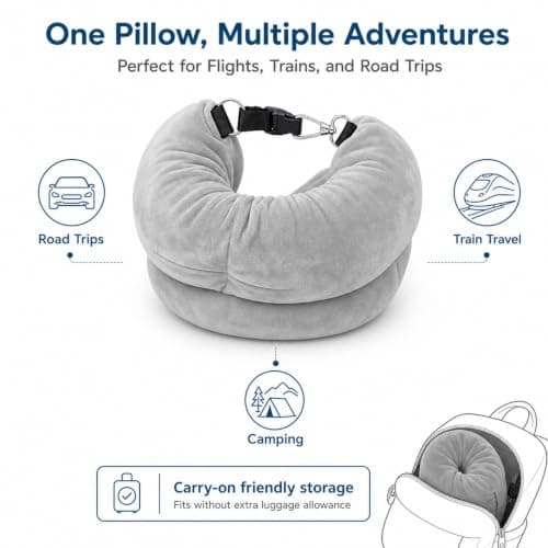 Kaaeiccr Stuffable Neck Pillow for Travel Fillable Airplane Pillow — view 6