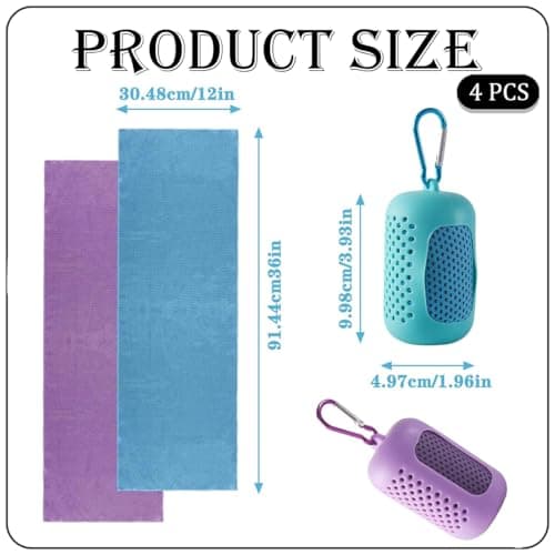 Trevixor 2 Pcs Gym Towels for Women, 2 Pcs Towel Boxes, Gym Towels, Gym Towel Soft Absorbent Microfiber, Gym Accessories for Women Fitness Gift Set, Portable Travel Case — view 2