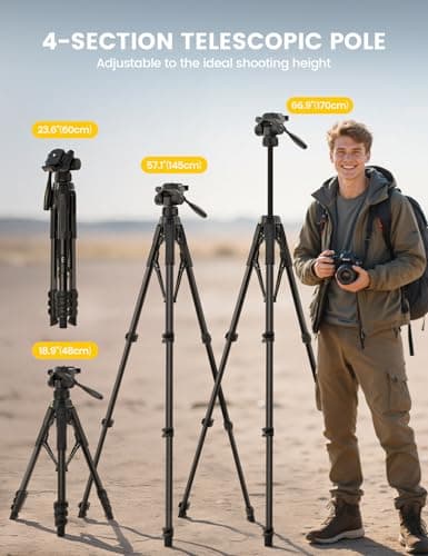 Lamicall 67inch Camera Tripod, [Rapid Leg Deployment] Camera Stand — view 6