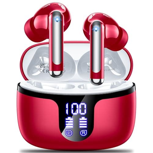 Wireless Earbuds Bluetooth 5.4 Headphones in Ear with 4 ENC Noise Cancelling Mic 2026 New Ear buds 42h Playtime HiFi Stereo Deep Bass Earphones IP6 Waterproof LED Display Bluetooth Earbuds Green